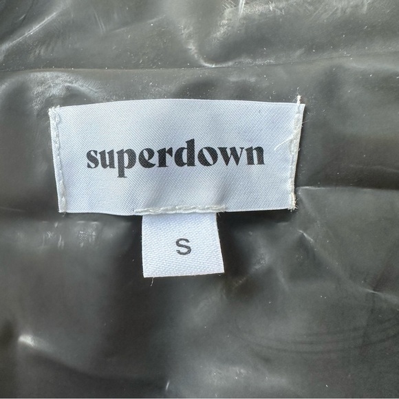 Superdown Sheer Black Vinyl Cropped Moto Jacket PVC Transparent Unlined Sz Small - Picture 5 of 13